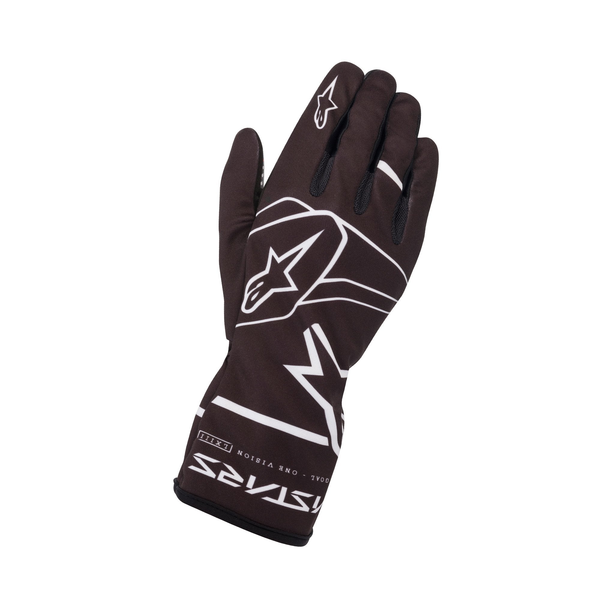 The black and white Alpinestars Tech-1 K Race S v2 Youth Karting Gloves - Solid.