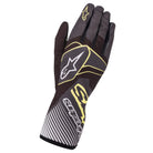 The black and green Alpinestars Tech-1 K Race v2 Karting Gloves - Carbon.