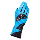 The cyan, black and white Alpinestars Tech-1 K Race v2 Karting Gloves - Graphic 1.