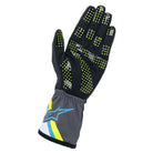 The palm of the black, cyan and yellow Alpinestars Tech-1 K Race v2 Karting Gloves - Graphic.
