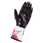 The palm of the black, white and red Alpinestars Tech-1 K Race v2 Karting Gloves - Graphic.