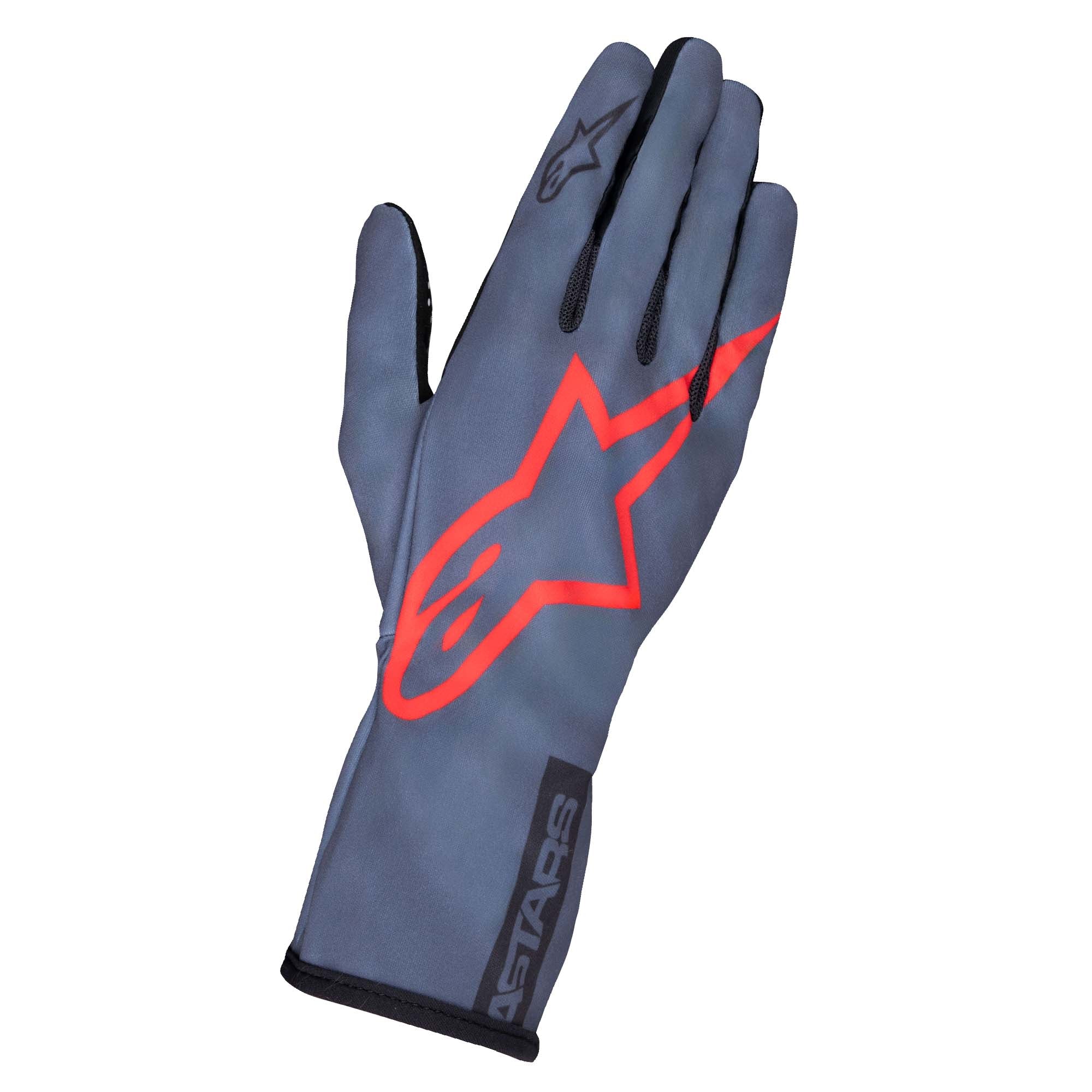 The asphalt and red Alpinestars Tech-1 K Race v2 Karting Gloves - Pure Edition.
