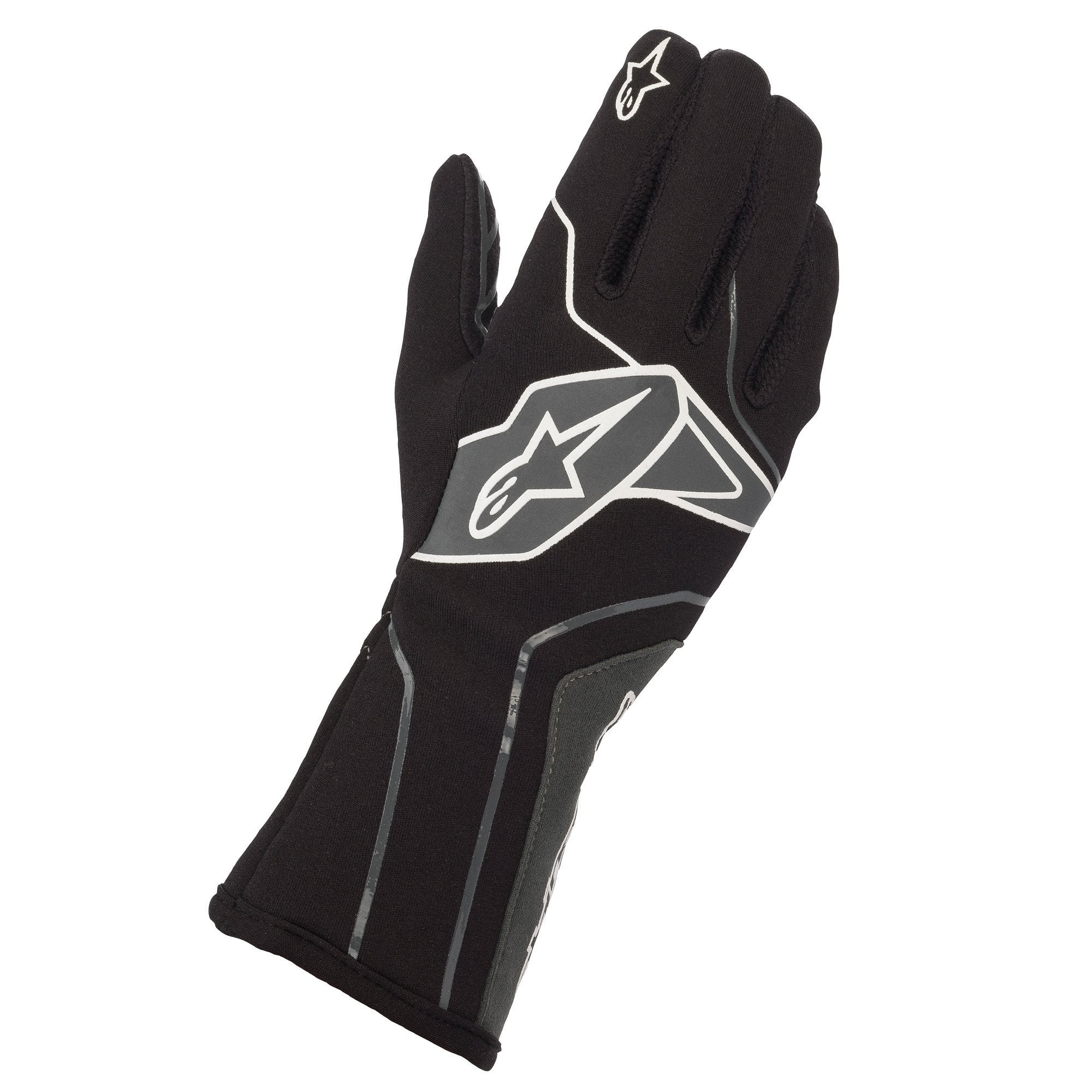 The black and anthracite Alpinestars Tech-1 K v2 Karting Gloves.