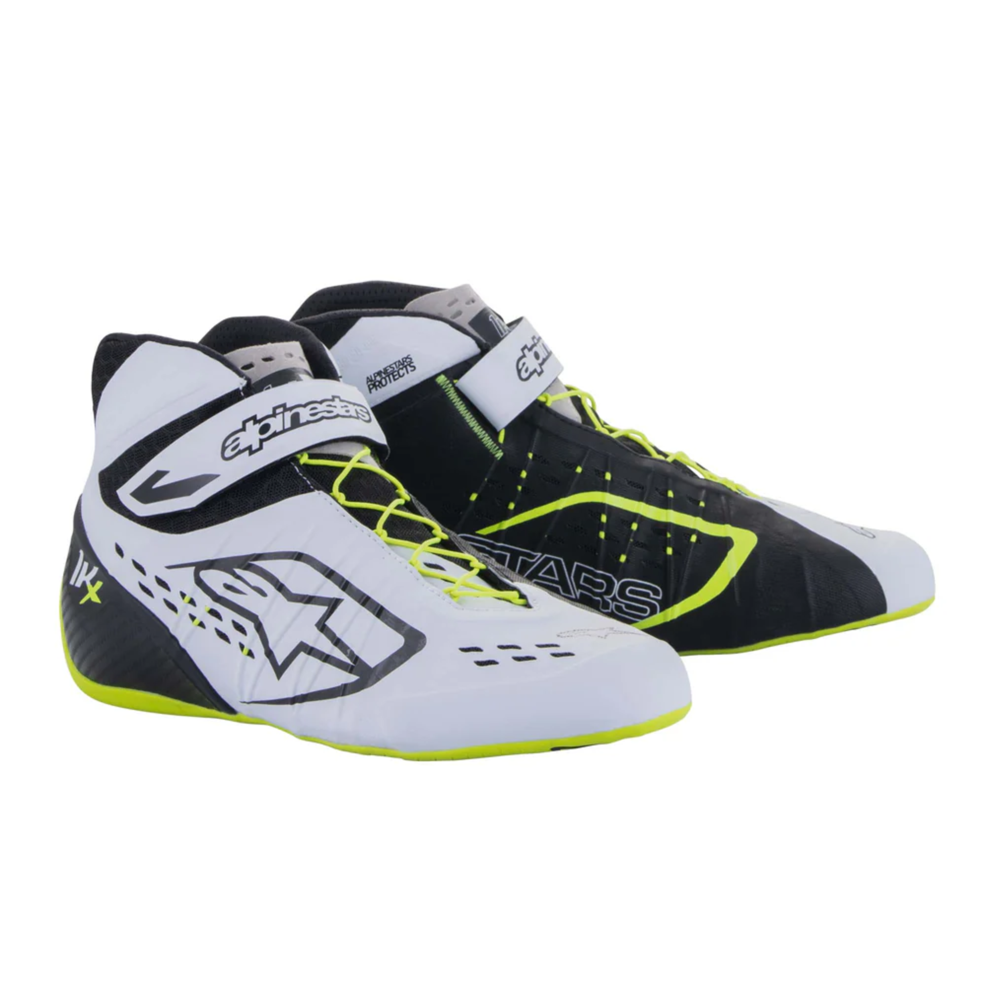 The black, white, and yellow Alpinestars Tech 1-KX v2 Karting Shoes from Alpinestars.