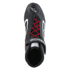 The red and black Alpinestars Tech 1-KX v3 Karting Shoes showing the top of the shoe.