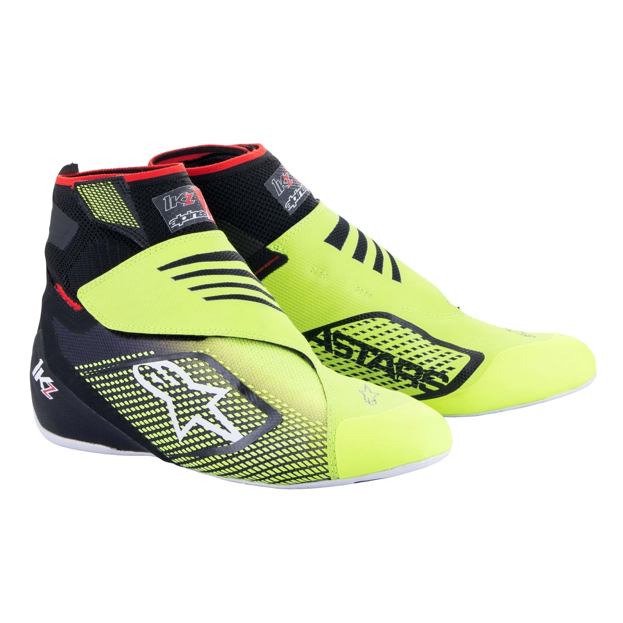 The black and yellow Alpinestars Tech 1-KZ v2 Karting Shoes.