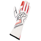 The white and red Alpinestars Tech-1 Race v3 Racing Gloves.