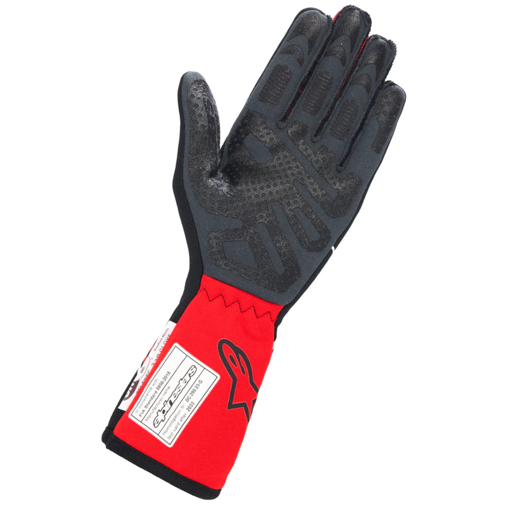 The palm of the red and black Alpinestars Tech-1 Race v4 Racing Gloves.