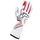The white and red Alpinestars Tech-1 Race v4 Racing Gloves.