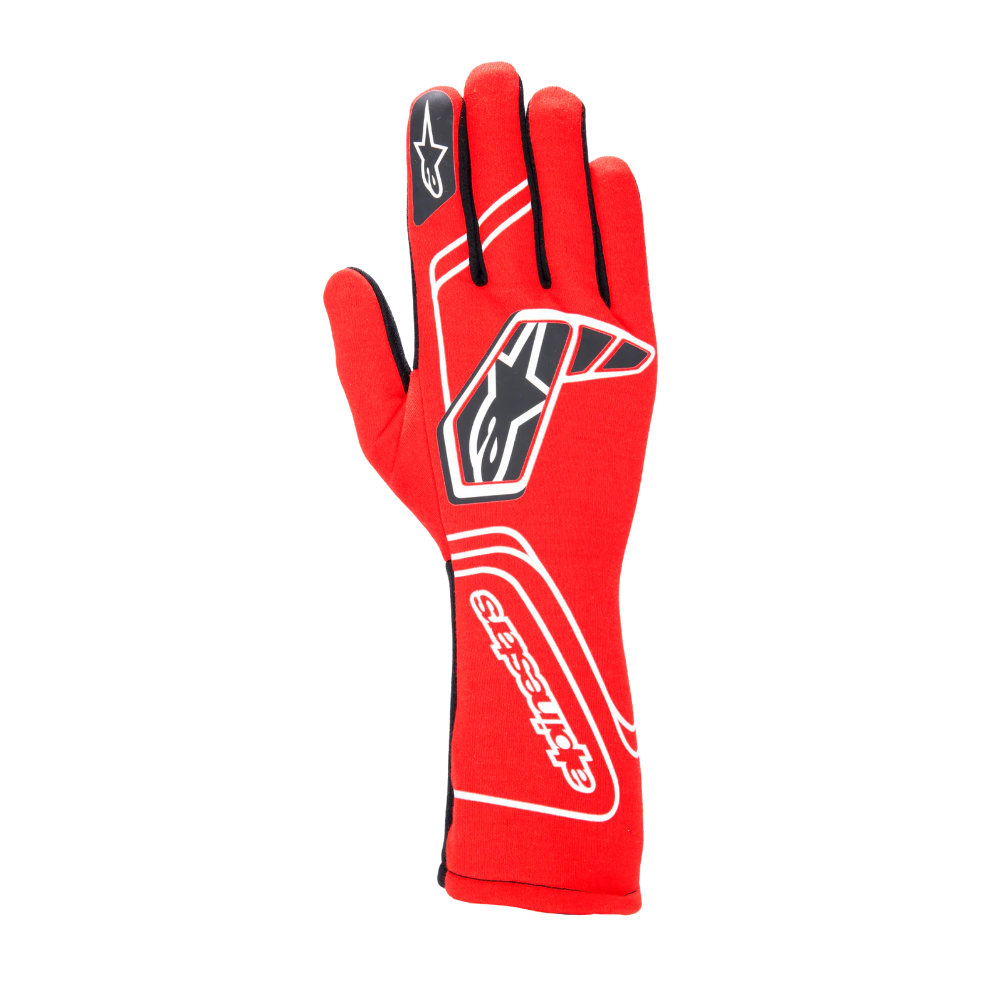 The back of the red Alpinestars Tech-1 Start v4 Racing Gloves.
