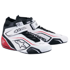 The white, black and red Alpinestars Tech-1 T v3 Racing Shoes - SFI 3.3.