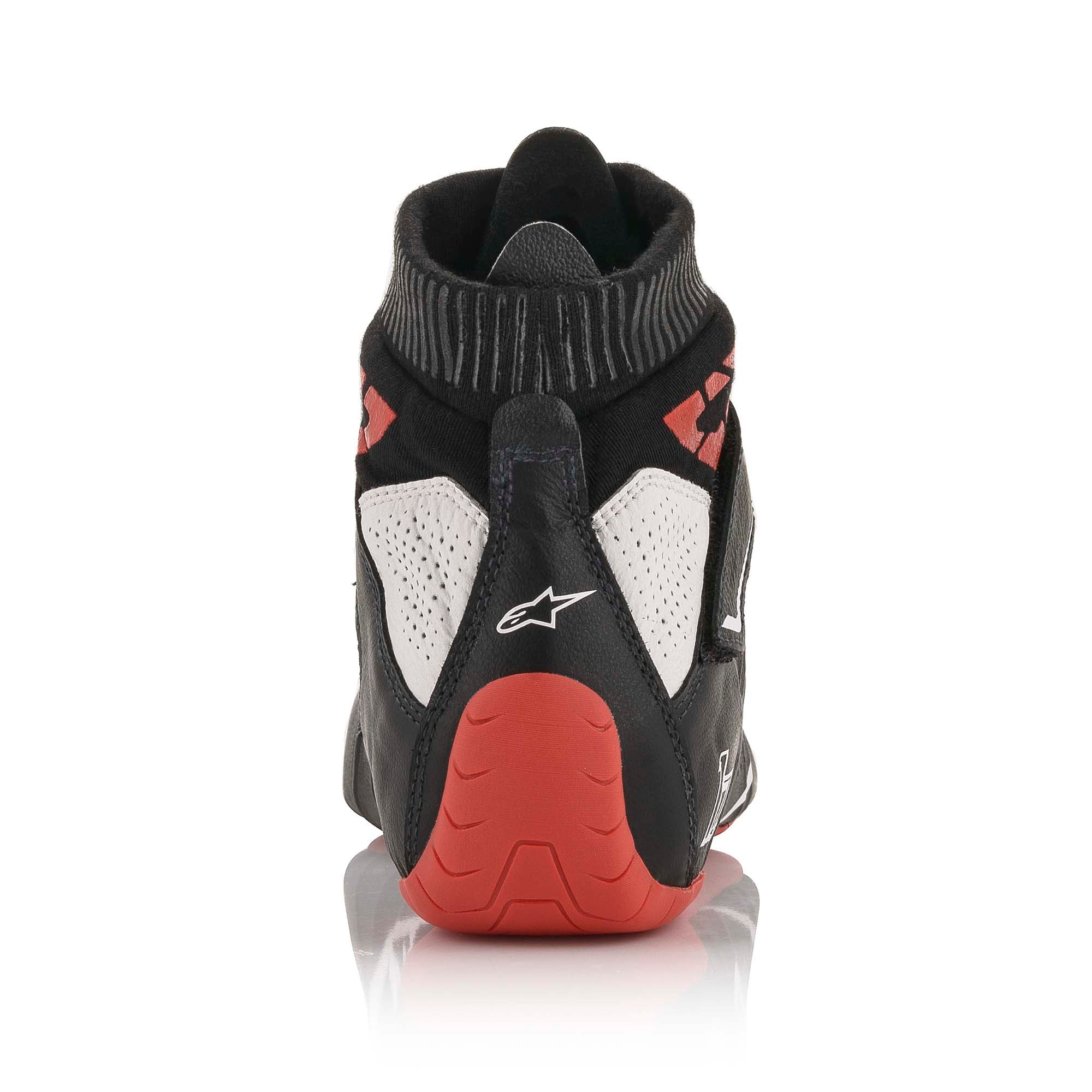 The black, white and red Alpinestars Tech-1 Z v2 Racing Shoes heel.