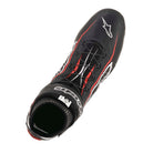 The black, white and red Alpinestars Tech-1 Z v2 Racing Shoes from the top.