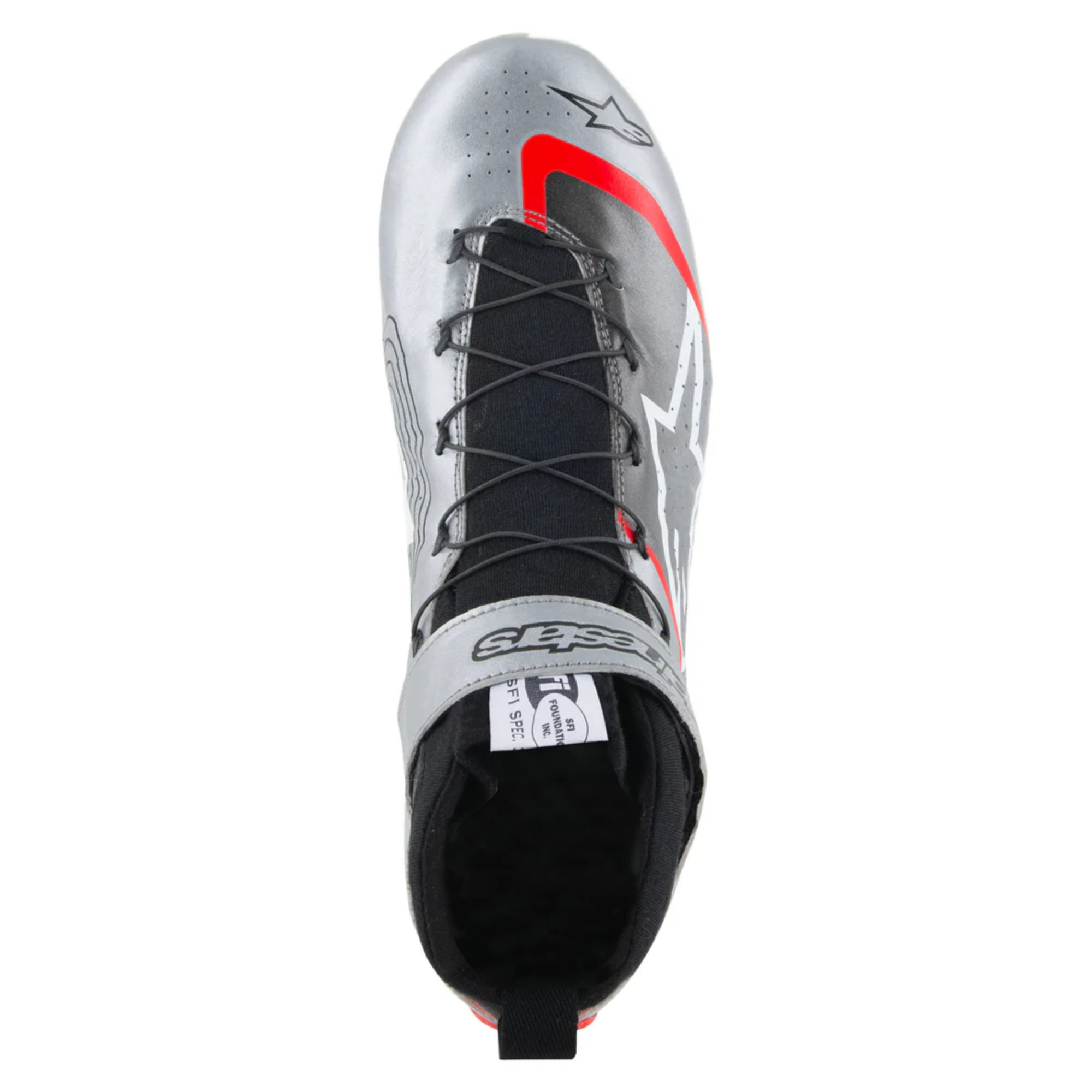 The silver, black and red Alpinestars Tech-1 Z v3 Racing Shoes - SFI 3.3 from the top.