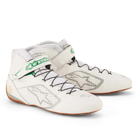 The white and green Alpinestars Tech-1 Z v3 Racing Shoes - SFI 3.3.