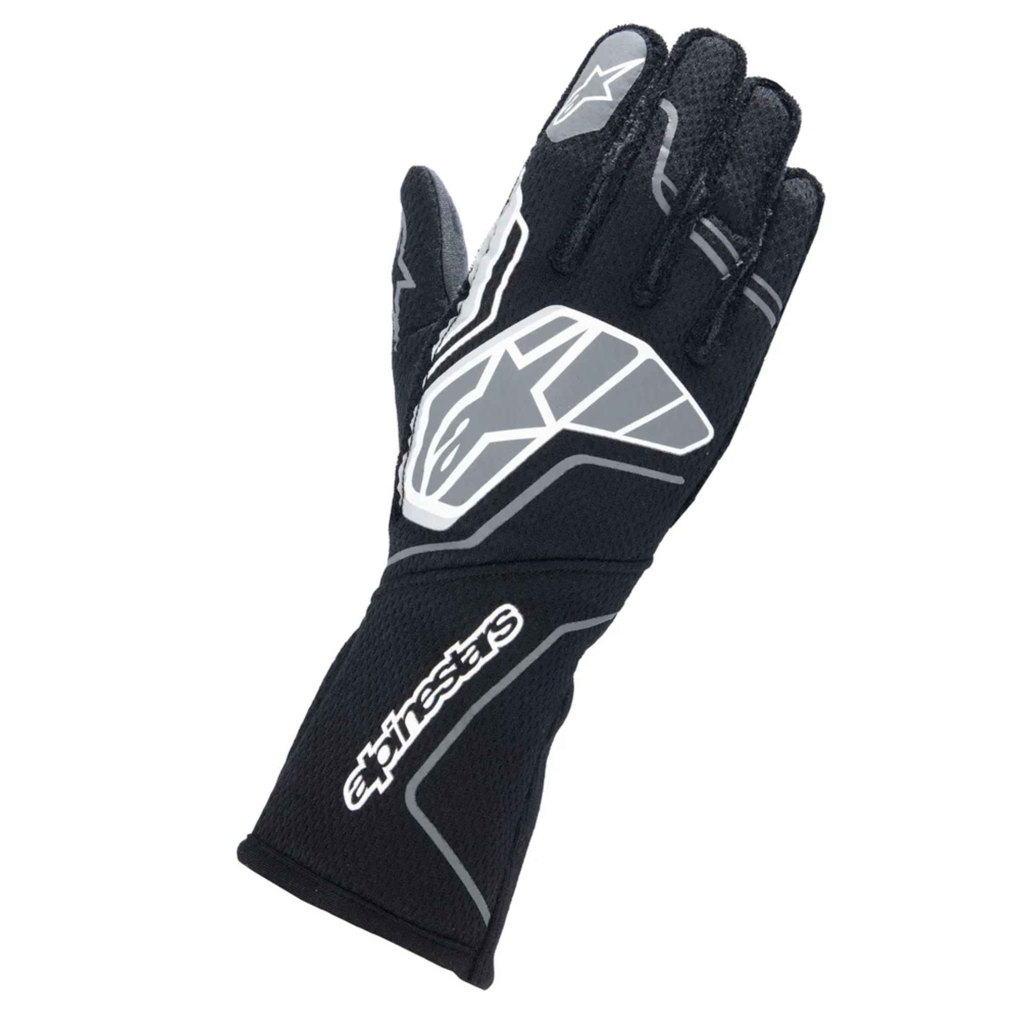 The black and anthracite Alpinestars Tech-1 ZX v4 Racing Gloves.