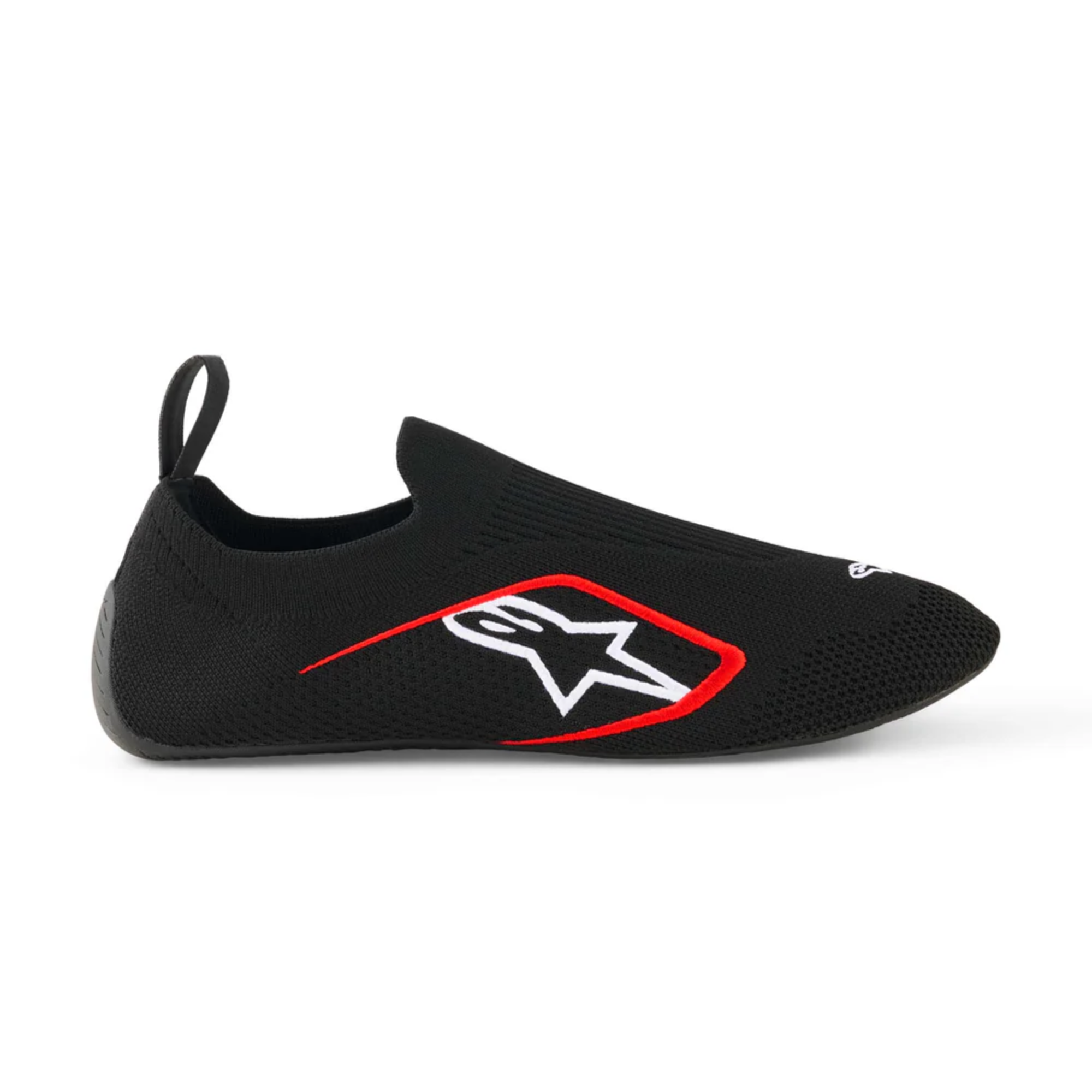 A black Alpinestars Tech Gaming Shoe.