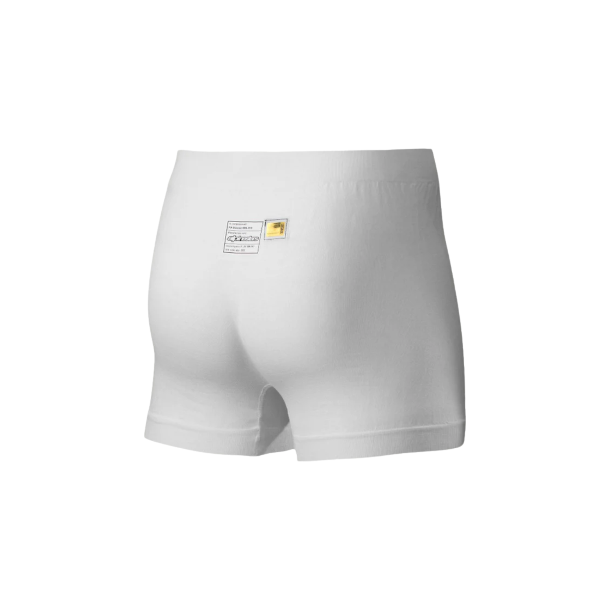 The back of the white Alpinestars Tech ZX Nomex Boxers.