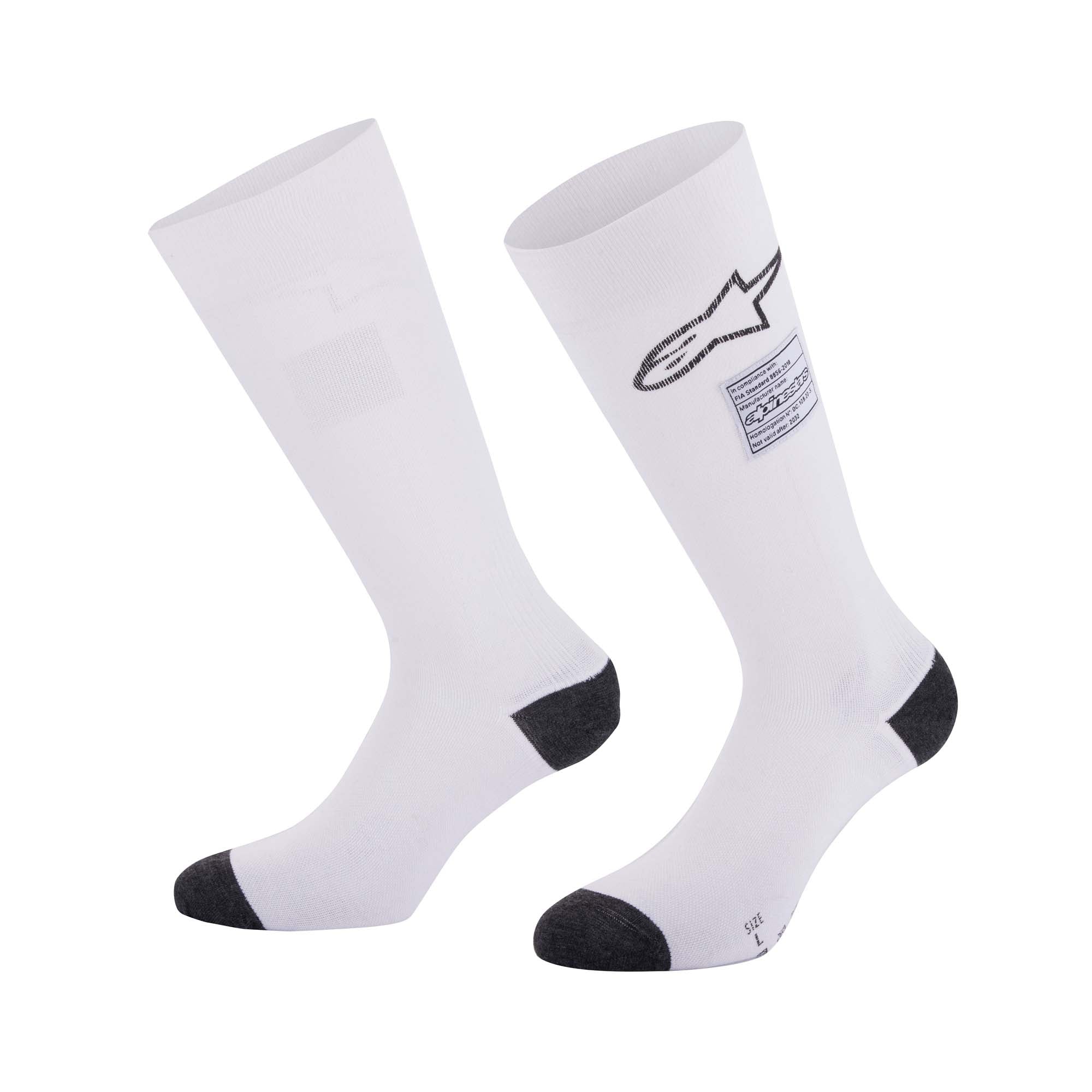 The white Alpinestars ZX v4 Racing Socks.
