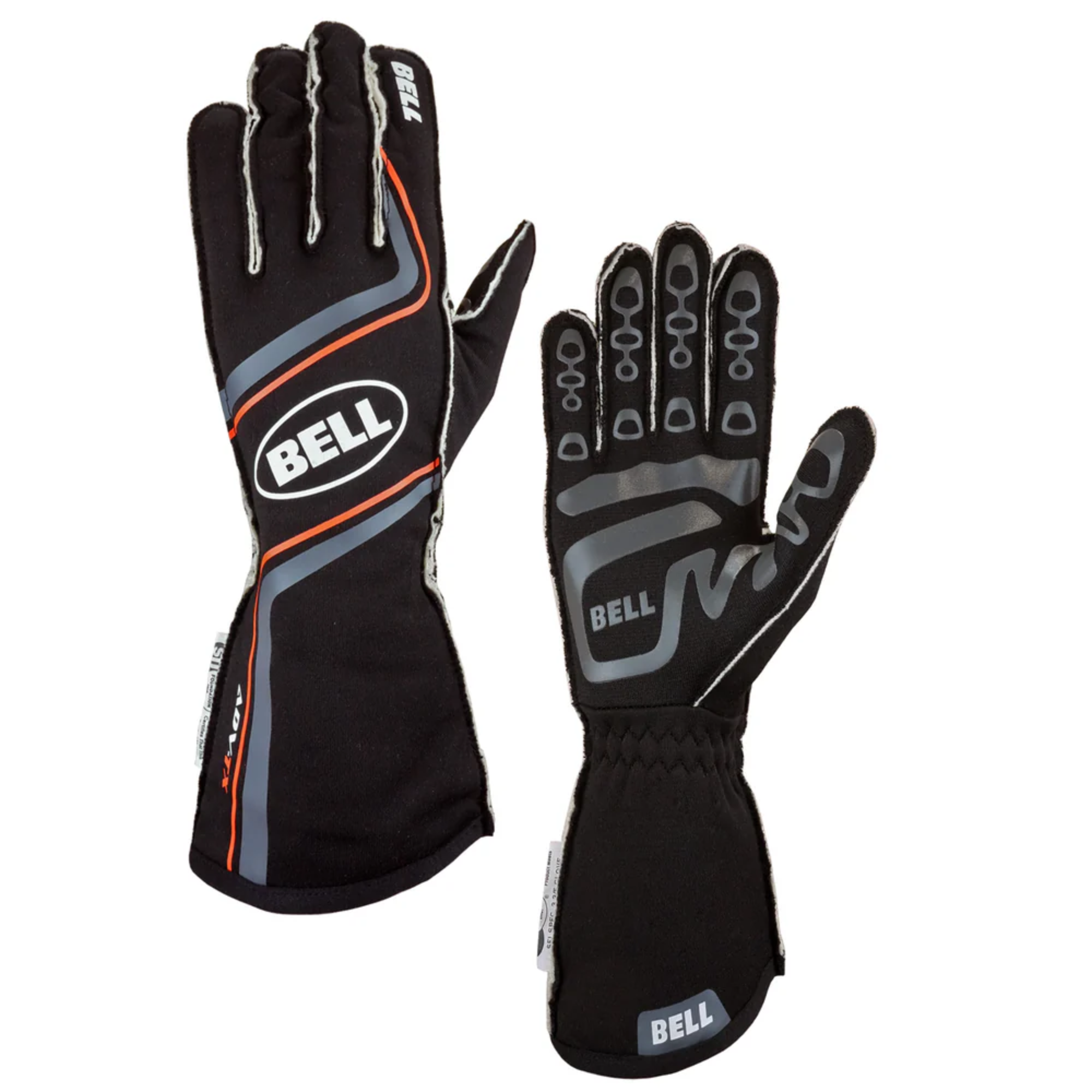A pair of black and orange Bell ADV-TX Racing Gloves from Bell.
