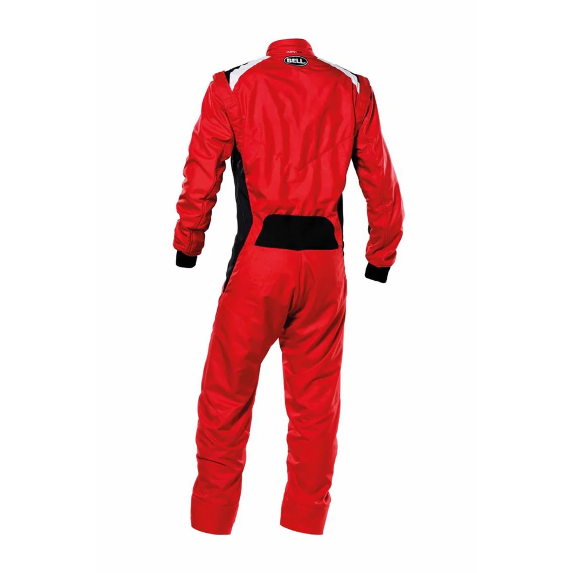 The back of the red and black Bell ADV-TX Racing Suit from Bell.