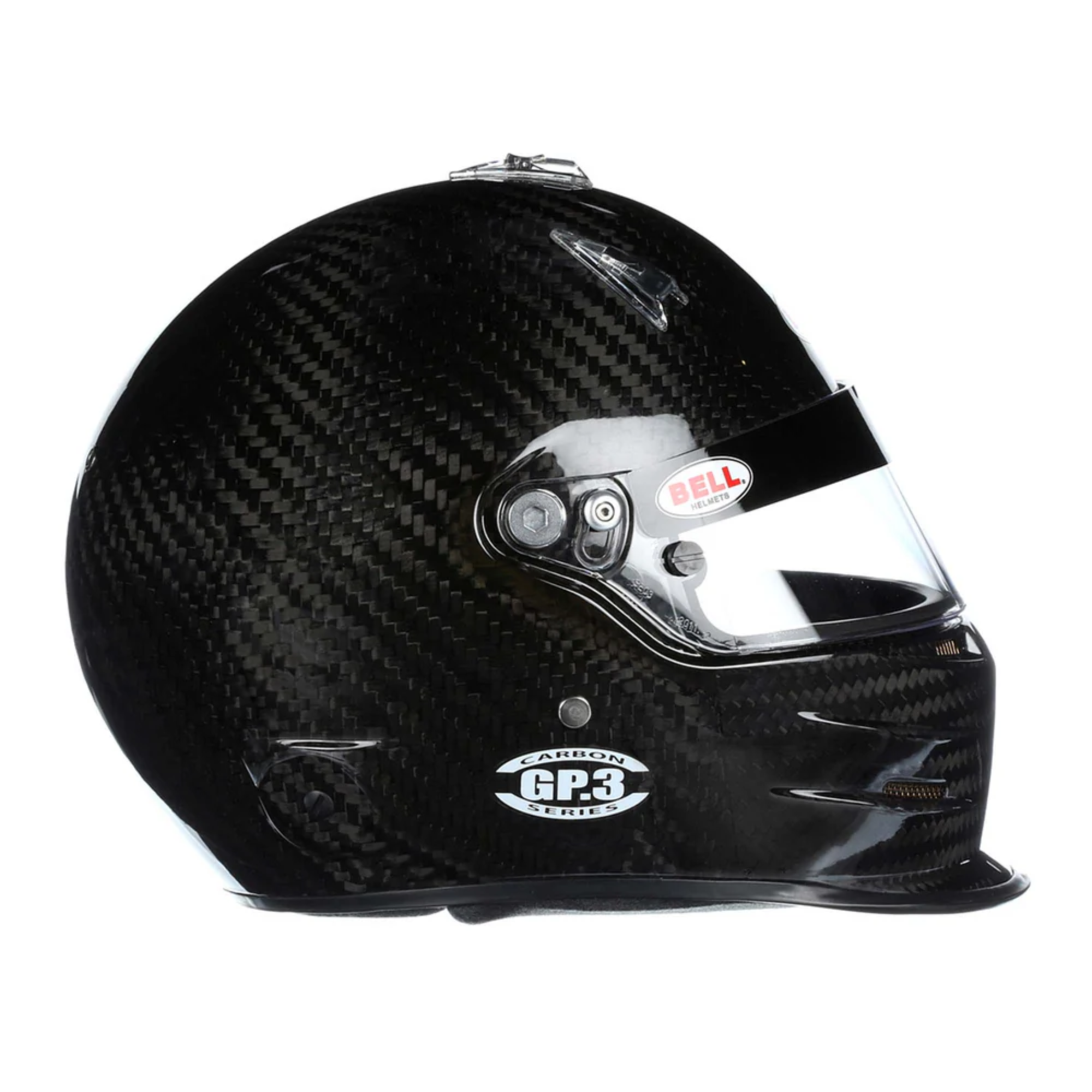 The Bell GP.3 Carbon Racing Helmet from Bell from the side. Snell rated SA2020 and FIA rated FIA8859.
