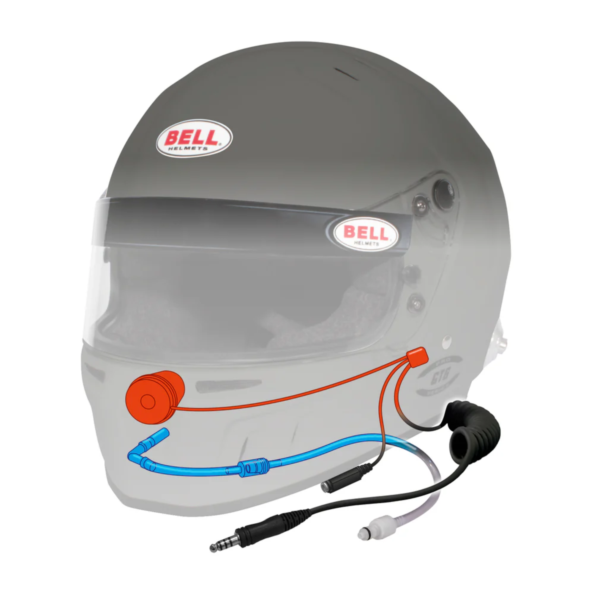 The Bell GT6 Pro 4C Racing Helmet speaker setup. It is not included.