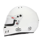 The SA2025 and FIA8859 certified white Bell GT6 Pro Racing Helmet from the side.