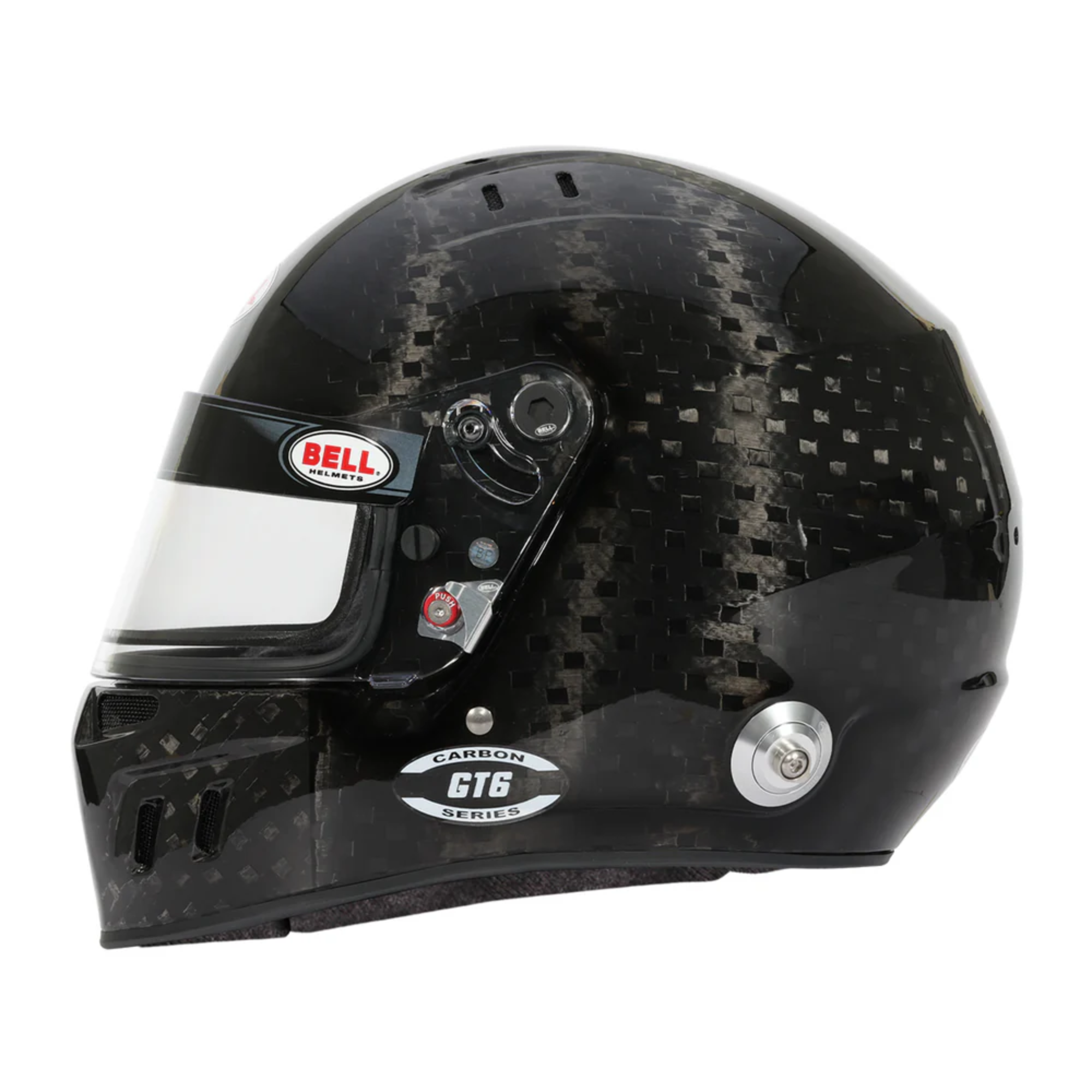 The side of the Bell GT6 Ultra Carbon Racing Helmet.