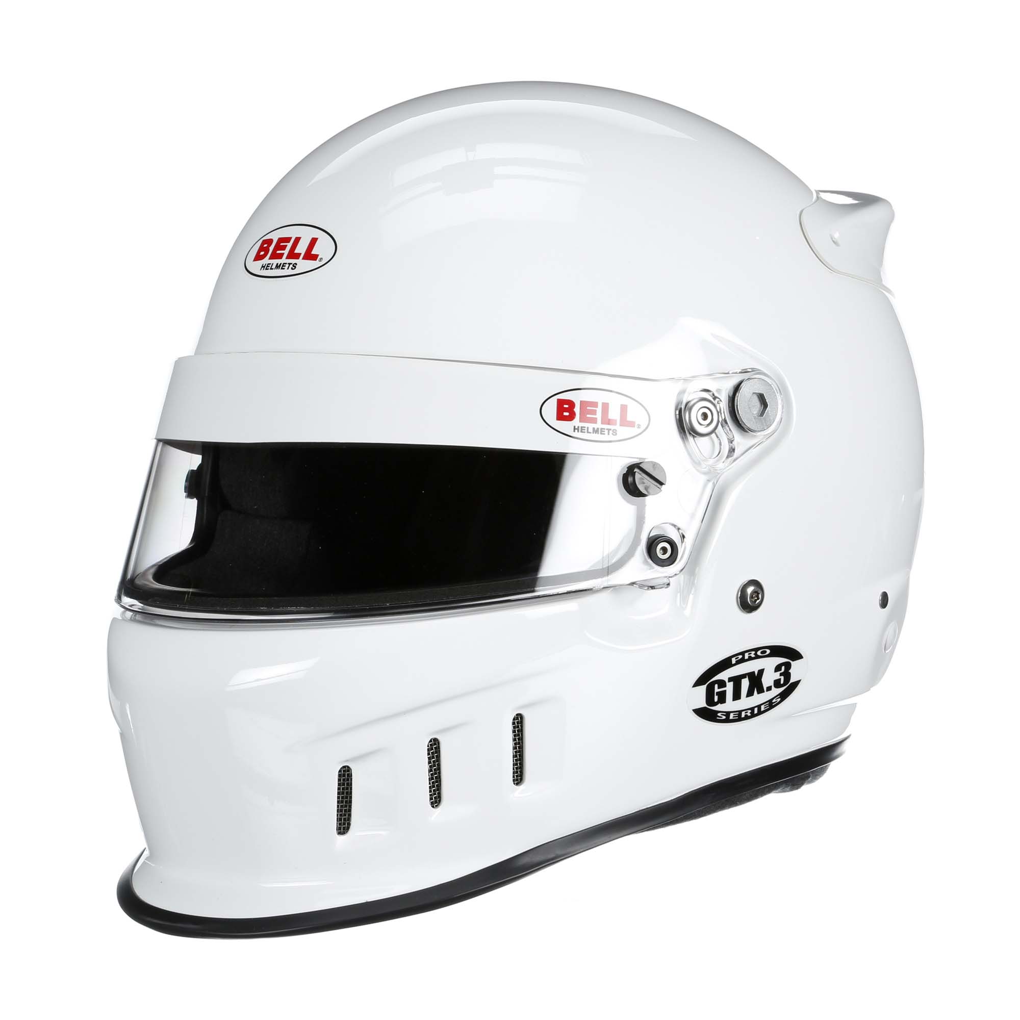 The white SA2020 and FIA8859 Bell GTX3 Racing Helmet.