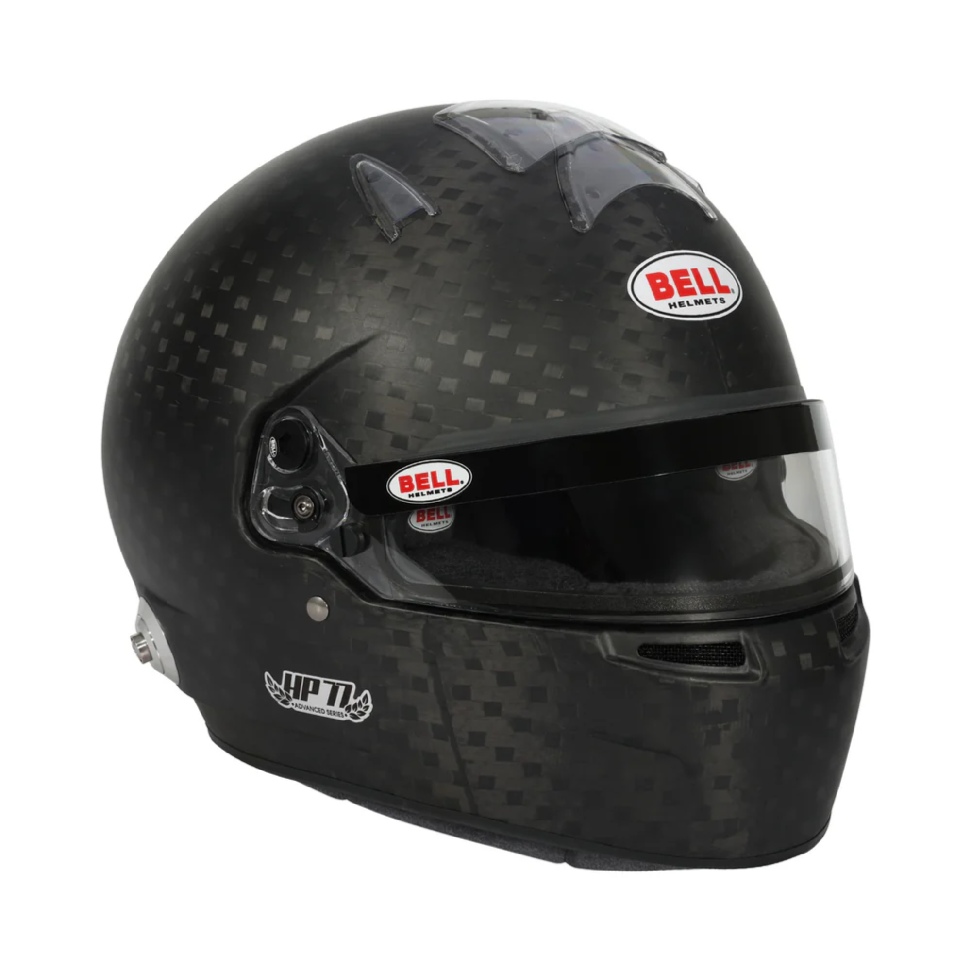 The Bell HP77 Evo-IV ABP Carbon Racing Helmet at an angle.