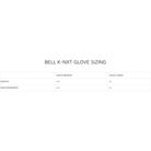 The Bell K-NXT Youth Karting Gloves from Bell size guide. all-groups