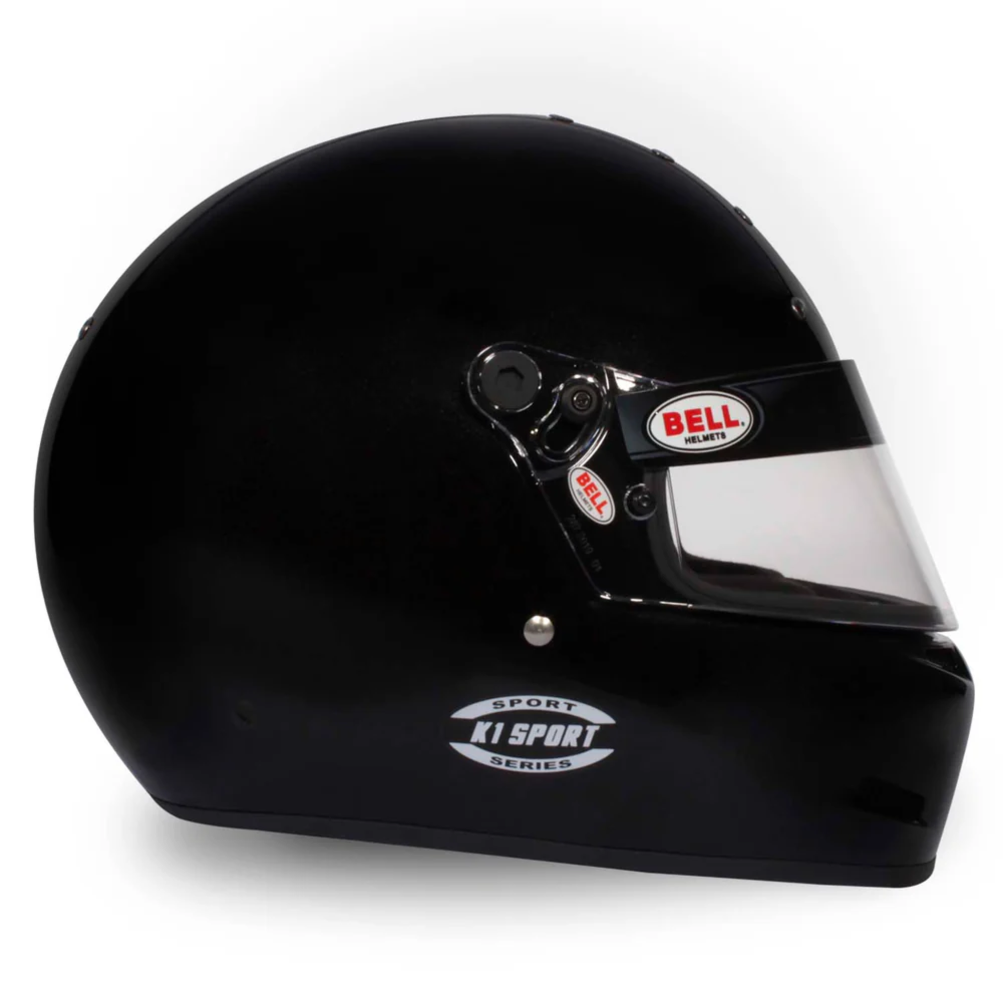 The side of the black Bell K1 Sport Racing Helmet.