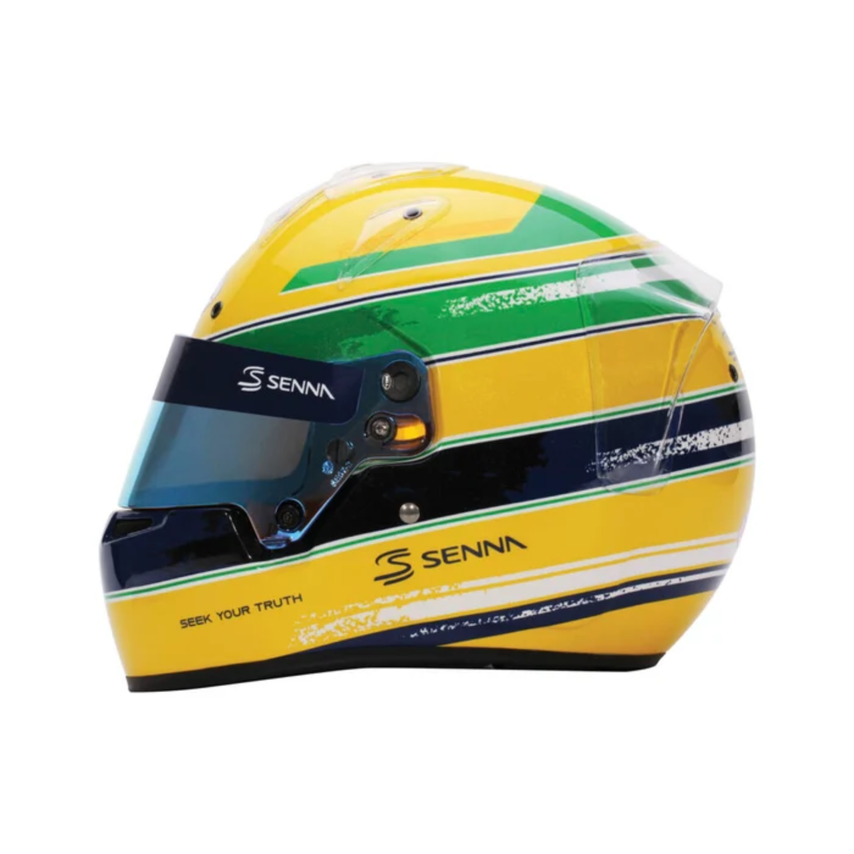 The right side of the Bell KC7 CMR Ayrton Senna Karting Helmet.