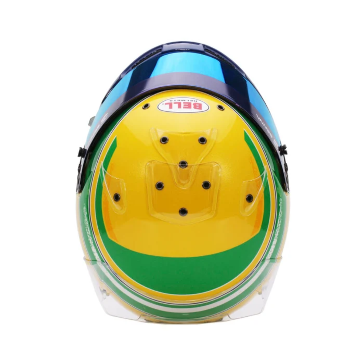 The top of the Bell KC7 CMR Ayrton Senna Karting Helmet.