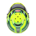 The top of the anthracite and yellow Bell KC7-CMR Pro Champion Karting Helmet.