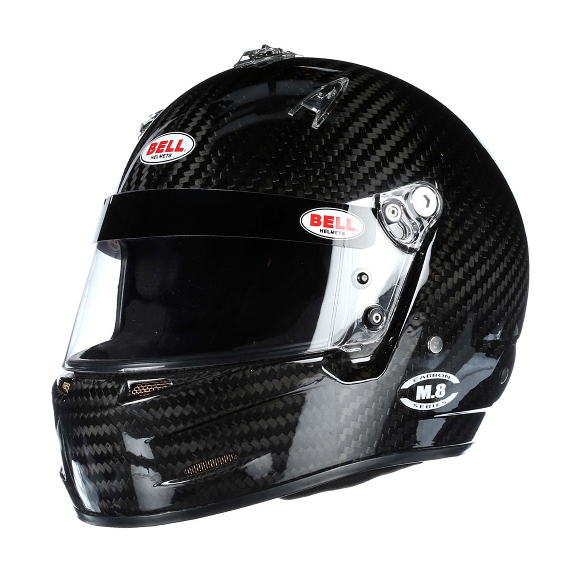 The SA2020 and FIA8859 certified Bell M.8 Carbon Racing Helmet.