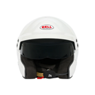 The front of the SA2025 and FIA8859 safety certified white Bell Mag-10 Pro Racing Helmet.
