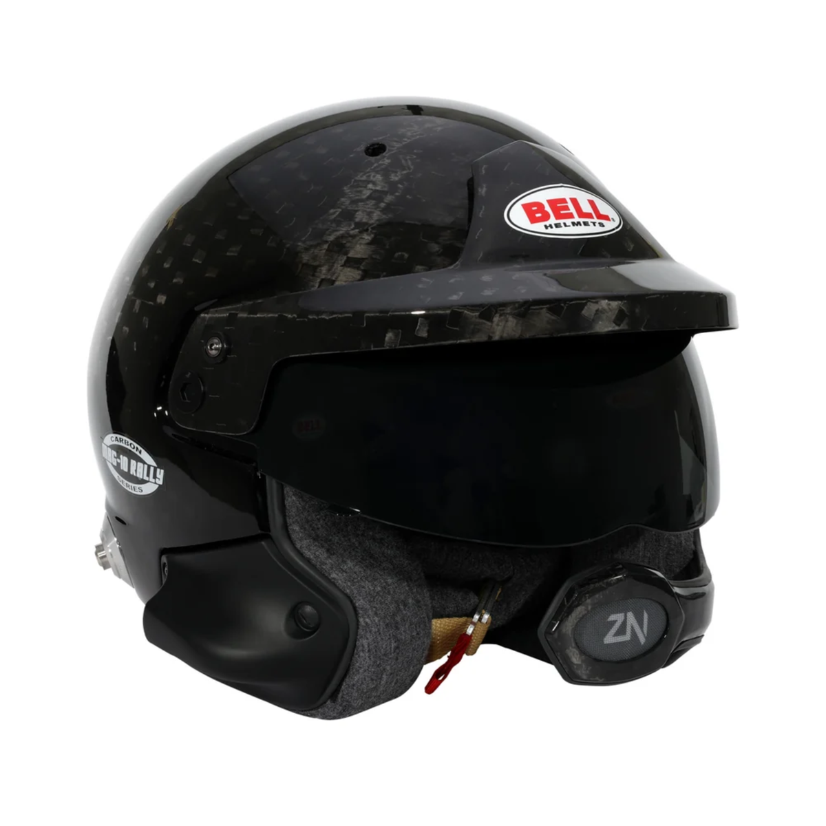 The SA2025 & FIA8859 homologated Bell Mag-10 Rally Ultra Carbon Racing Helmet at an angle.
