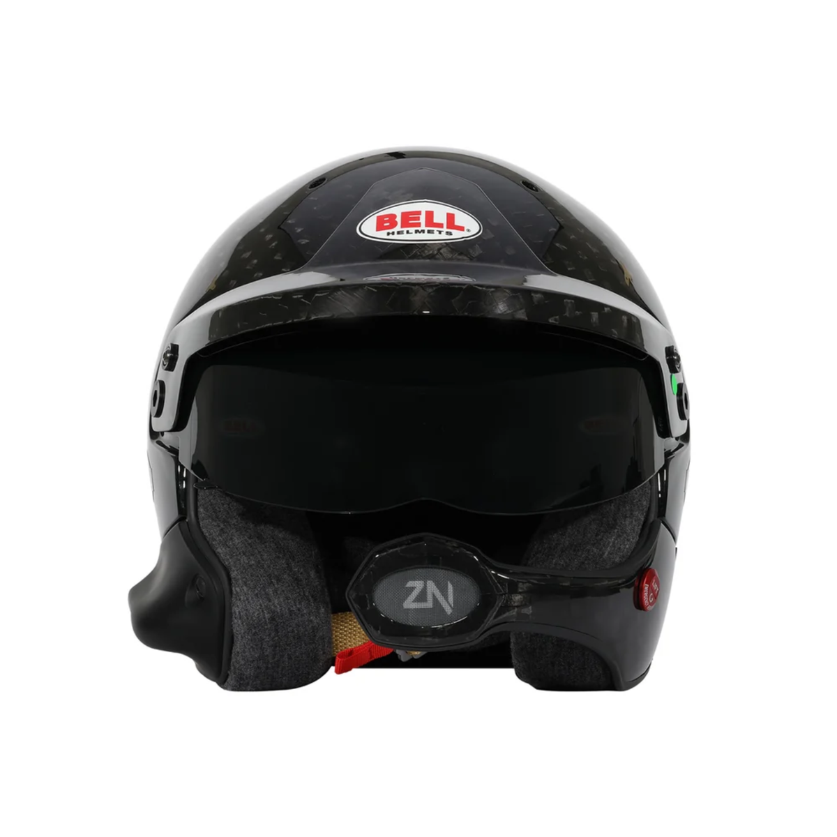 The front of the SA2025 & FIA8859 homologated Bell Mag-10 Rally Ultra Carbon Racing Helmet.