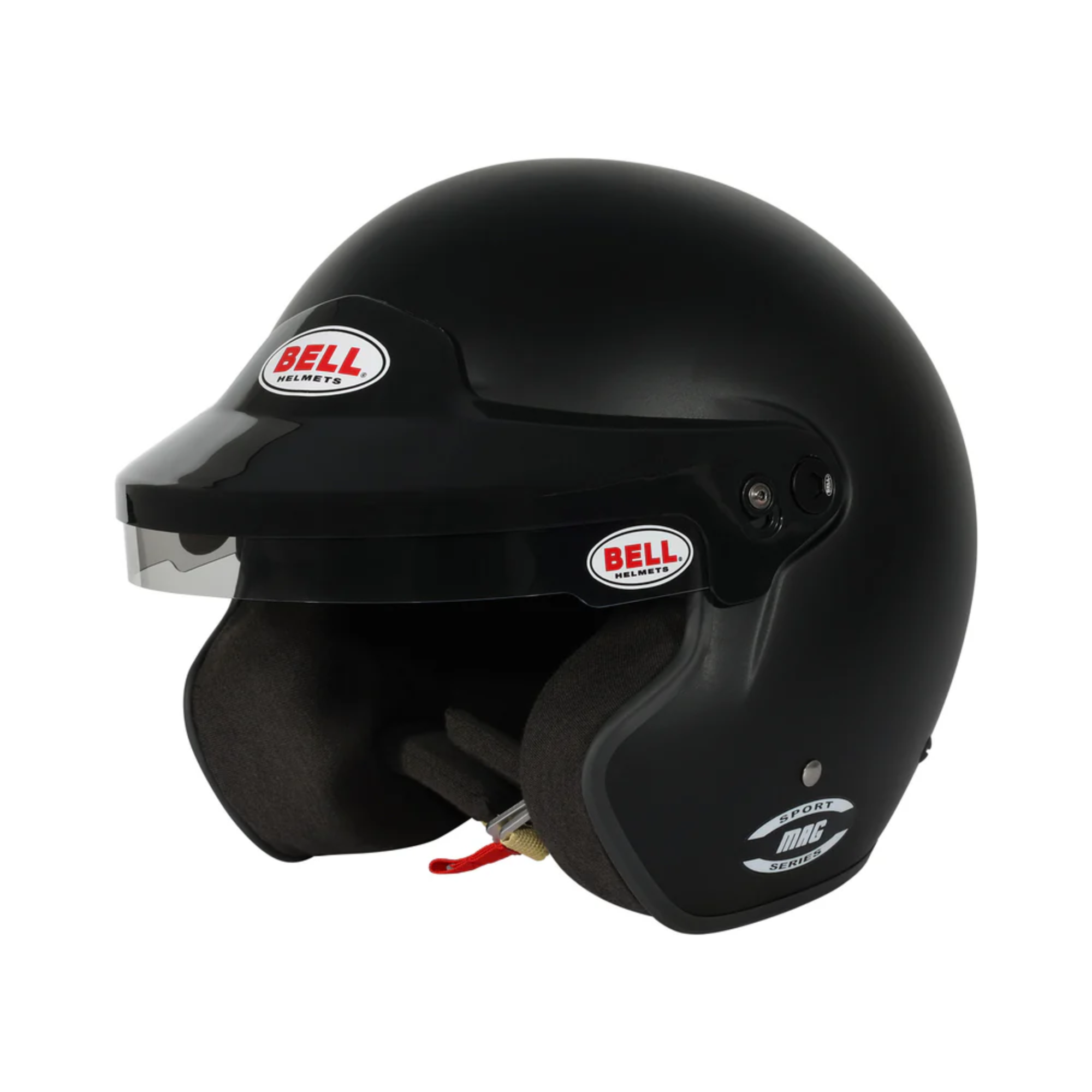 The black Bell Mag Open Face Racing Helmet - SA2025.