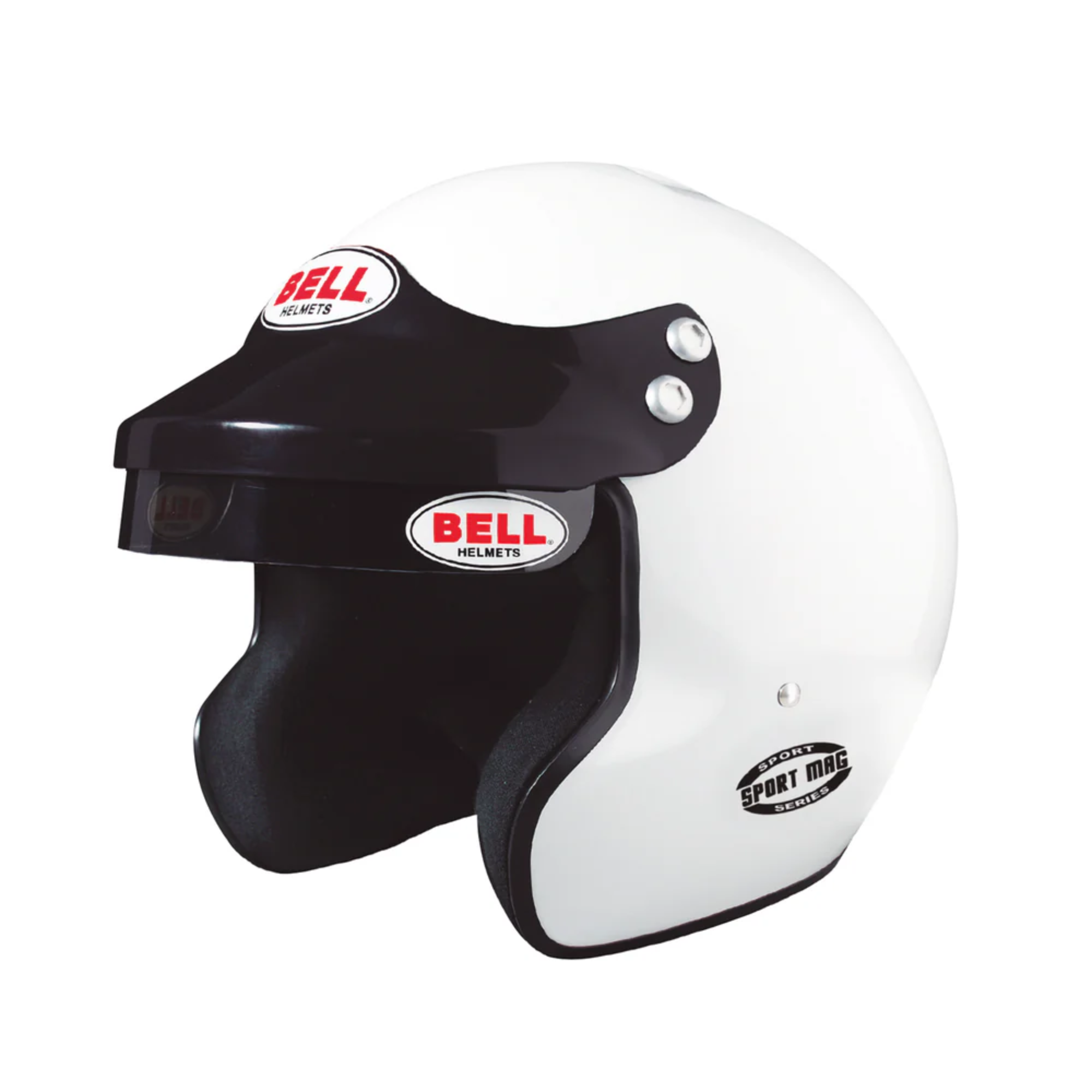 The white Bell Mag Open Face Racing Helmet - SA2025.