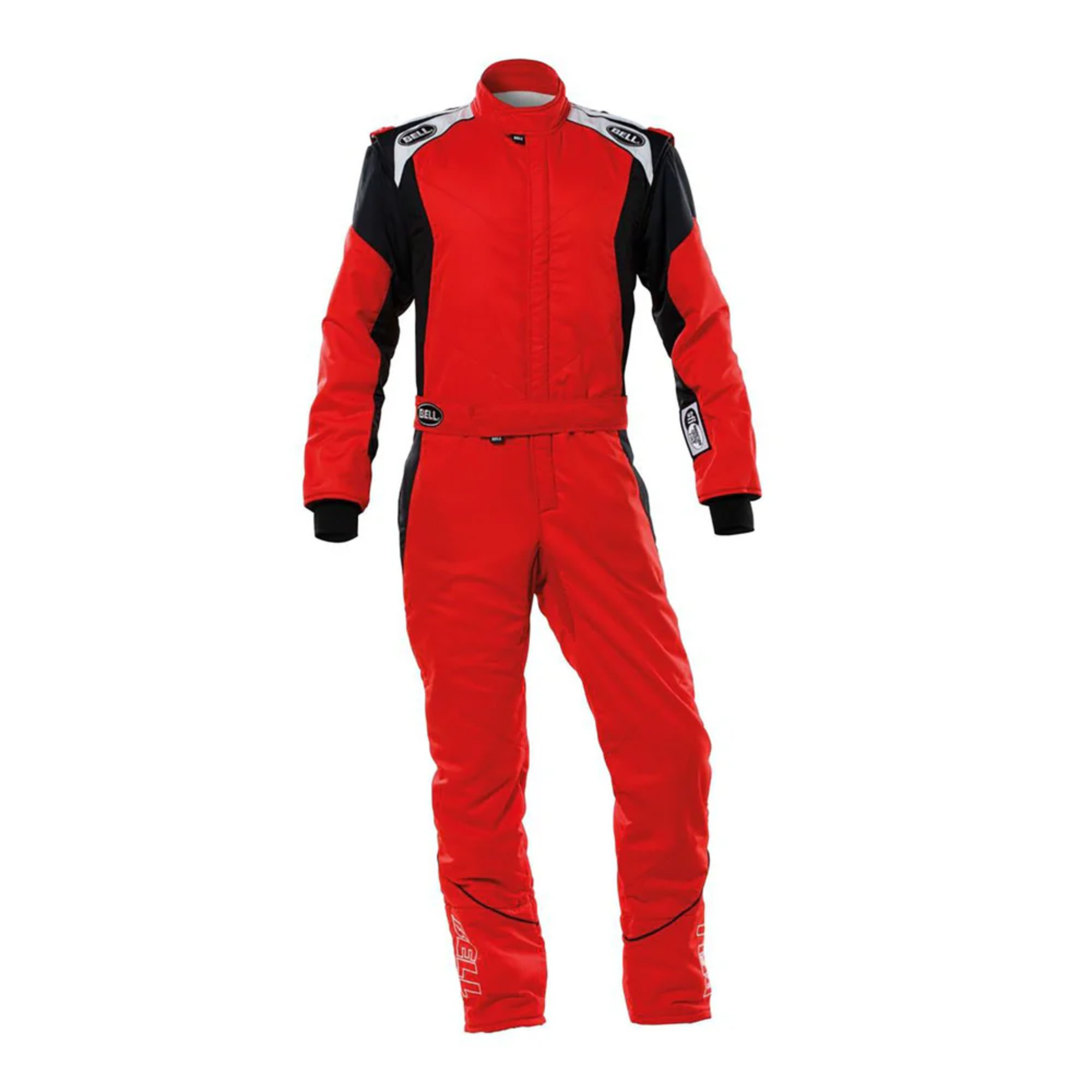 The front of the red and black Bell Pro-TX Racing Suit from Bell.
