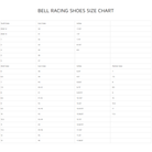 The bell racing shoes size chart sizing guide. all-groups