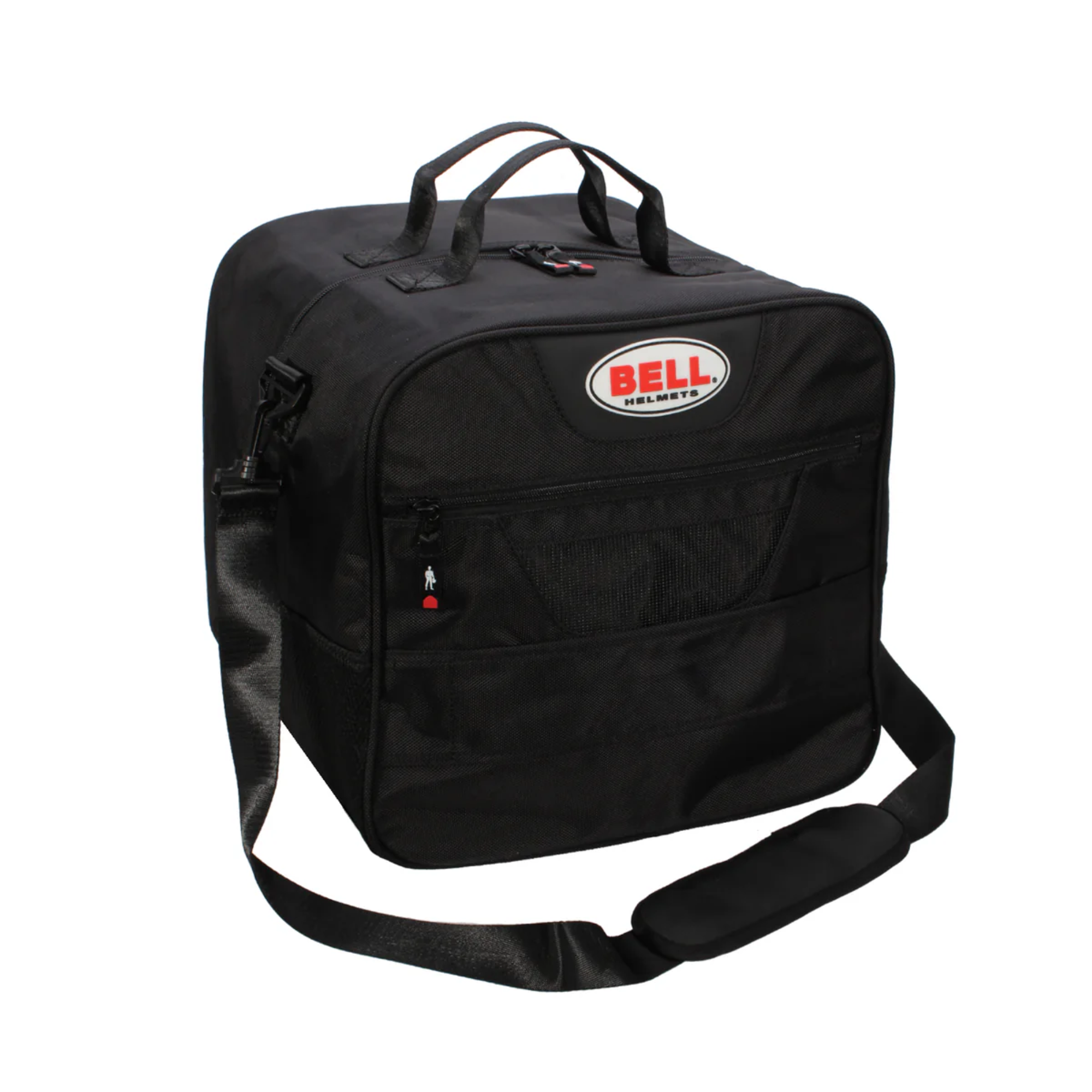 The back of the Bell RS Helmet & Hans Bag.