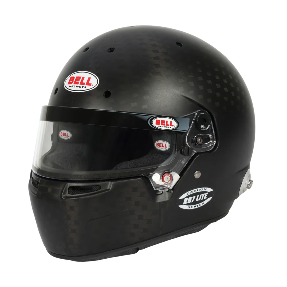 The SA2025 & FIA8859 homologated Bell RS7 Lite Ultra Carbon Racing Helmet.