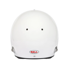 The back of the white Bell RS7 Pro Racing Helmet - SA2025 / FIA8859.