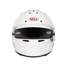 The front of the white Bell RS7 Pro Racing Helmet - SA2025 / FIA8859.