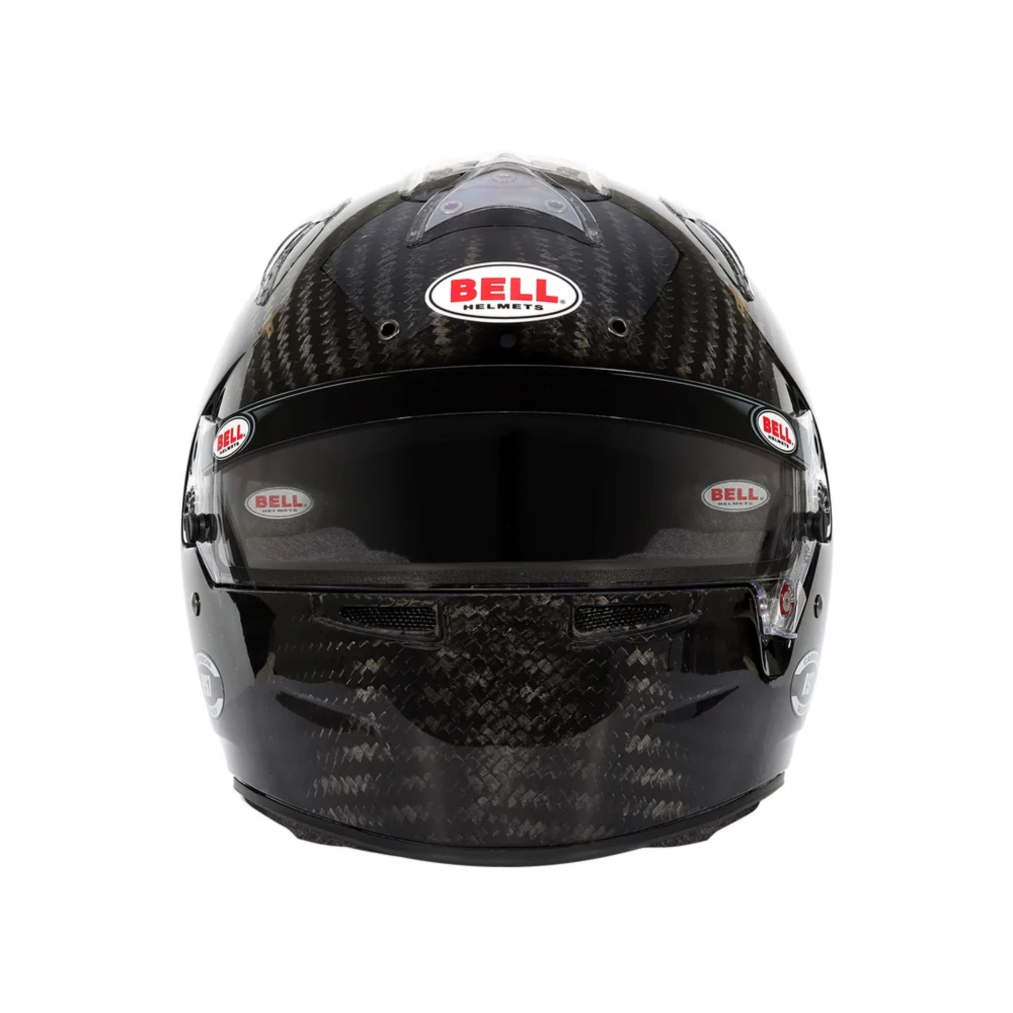The front of the Bell RS7 Ultra Carbon Racing Helmet.