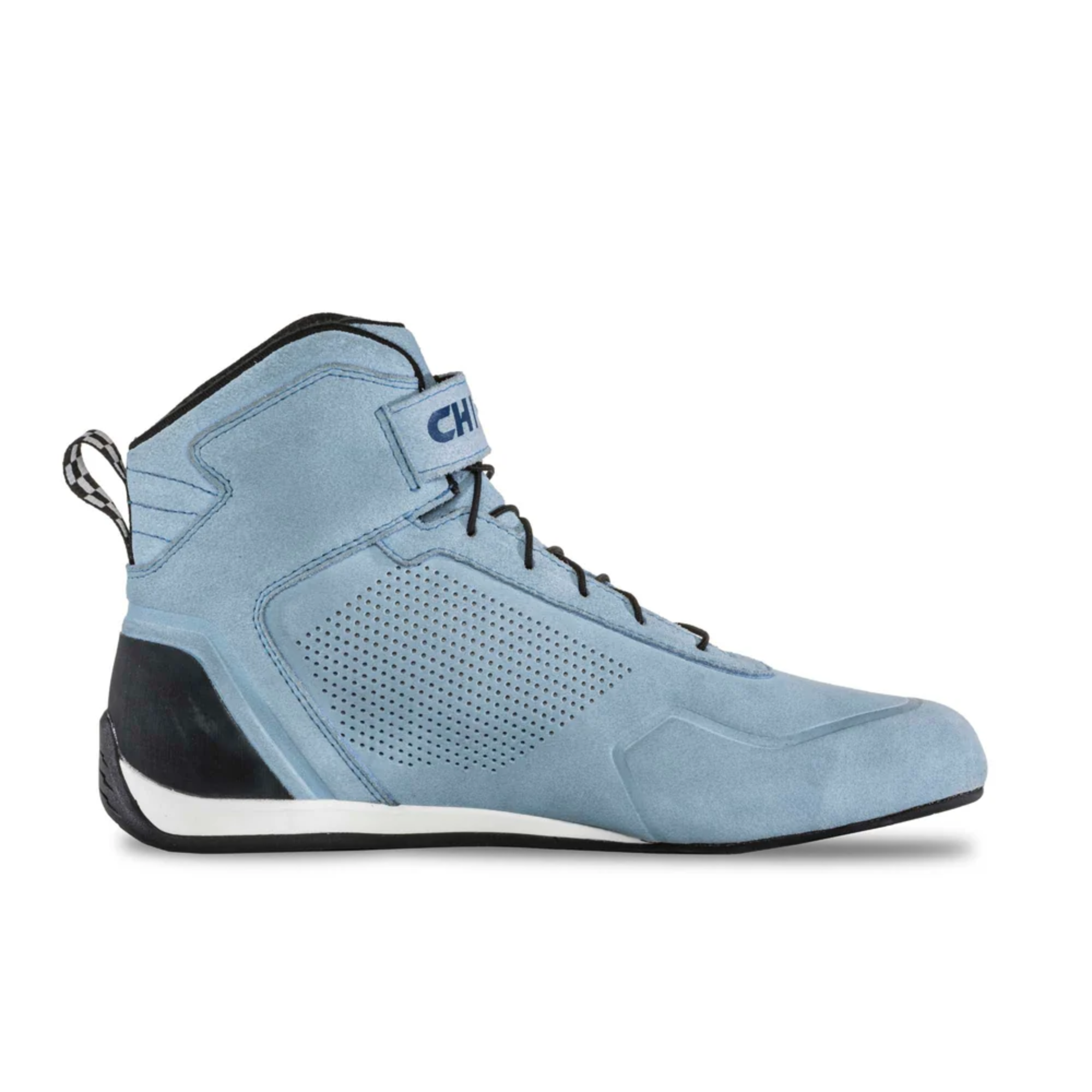 The inside of the blue Chicane GT3 Women's Racing Shoes - SFI 3.3.